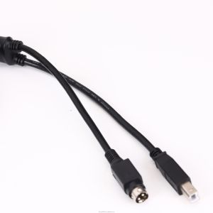5A Nylon 24V PoweredUSB Cable To USB-B Male And Hosiden Plug For Printer