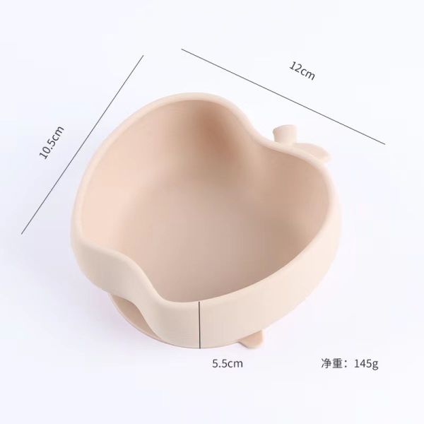 Practical Silicone Bowl SuctionApple Silicone Supplementary Food Bowl Baby Anti slip Tableware Bowl
