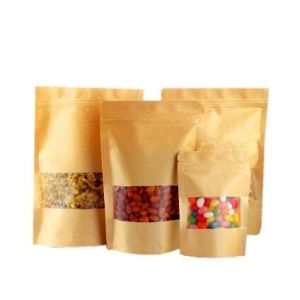 Buy cheap Custom Order Free Standing k Clear Window Food Packaging Kraft Paper Bags For Crepes from wholesalers