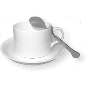 Buy cheap White Ceramic Hotel Coffee Cups Complete With Saucer One Set from wholesalers