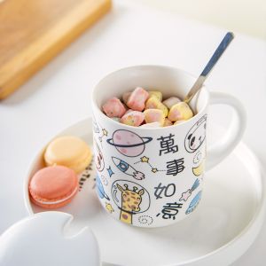 Buy cheap Ceramic Mugs Tazas Porcelain Tasse Water Caneca Tea Coffee Milk Mug Cup With Cartoon 445ml from wholesalers
