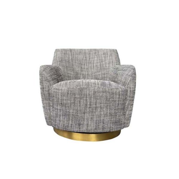 Buy cheap High Density Sponge Padded Fabric Swivel Chair Grey Swivel Chair Metal Plinth from wholesalers