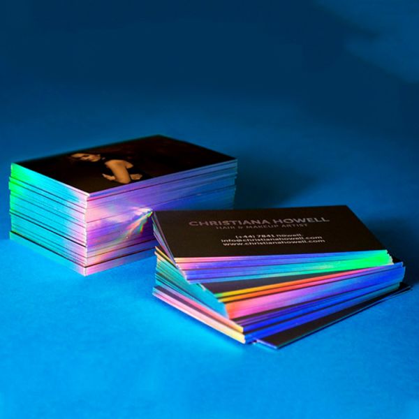 Quality Custom Printed Paper Silver Foil Holographic Business Cards for sale