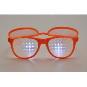 Green Frame Plastic Diffraction Glasses , Flip Up Fireworks Glasses