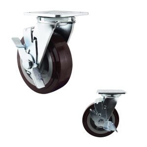 Buy cheap Red PU Wheel Swivel Single Brake 6 Inch Heavy Duty Casters from wholesalers