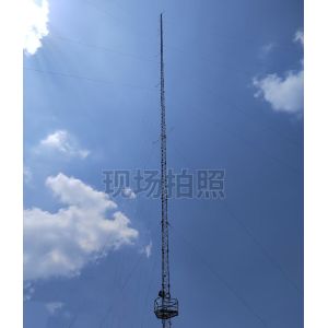 Buy cheap 120m Triangular Telecom Network Communication Equipment Wind Measurement Guyed Tower Steel Mast with Hot Dip Galvanizing from wholesalers