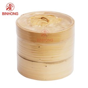 Buy cheap Round Shape 24cm Bamboo Steamer Basket For Dumplings from wholesalers