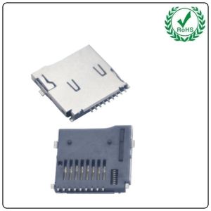 China Factory Supplier 8 Plus 1 Pin SMT Push Double Pressure Type Micro SD Card Socket Connector on sale China Factory Supplier 8 Plus 1 Pin SMT Push Double Pressure Type Micro SD Card Socket Connector on sale