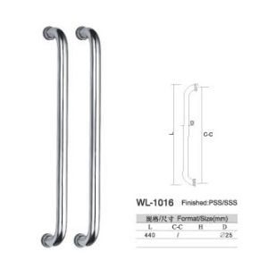 Buy cheap simple design WL-1016 side by side SUS304 Stainless Steel entry door handles set glass door handle L440 shining from wholesalers