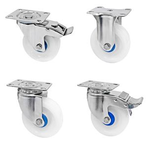 Buy cheap Medium Duty 304 Stainless Steel Casters White PA Casters 150-200KG Load Capacity product