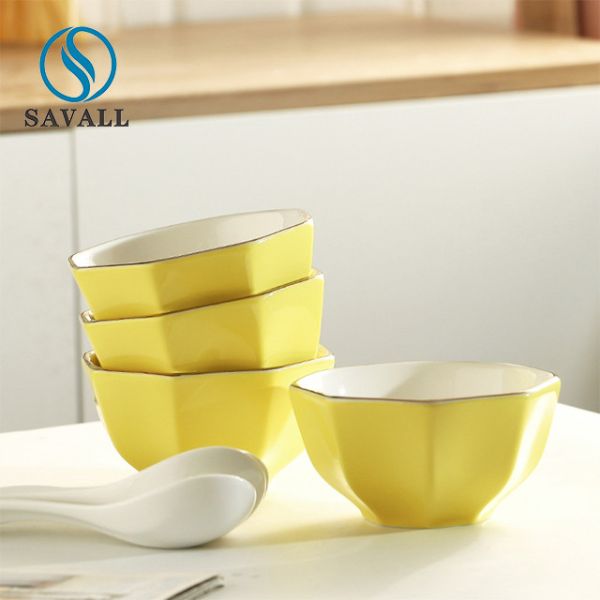 Irregular Ceramic Dinnerware Sets Craftsman Ceramic Serving Bowl Set Yellow