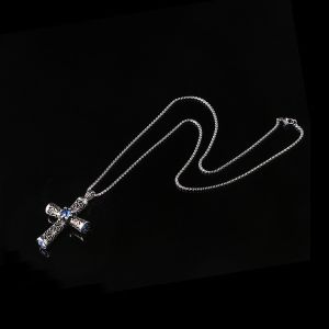 Explosive retro stainless steel cast cross zircon punk trendy new pendant