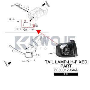 605001296AA taillight of auto parts is applicable to Jetour T1L.