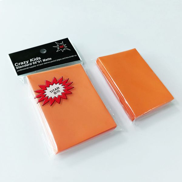 Quality Orange Polypropylene Card Sleeves PVC Free Magic Gathering Sleeves for sale