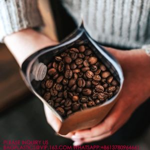 Buy cheap Flat Bottom Coffee Pouches With Degassing Valve, Food Storage Bags With Rsealable Zipper from wholesalers