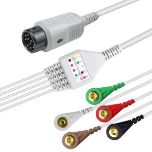 Buy cheap 5 Lead Snap ECG Cable  Round 12P TPU Compatible Dawei Monitors from wholesalers