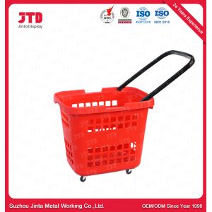 Buy cheap 45L Plastic Shopping Basket With Handle HDPP Three Wheels from wholesalers