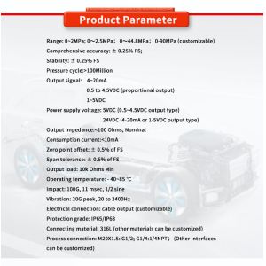 UNIVO UBST-20HTY Hydrogen System Pressure Transmitter with High Temperature