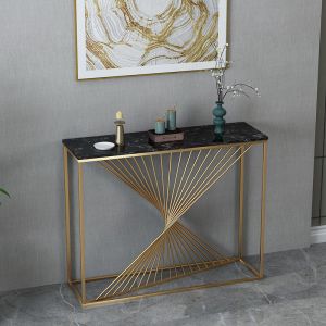 Buy cheap Glossy Narrow Marble Top Console Foyer Table Width 45cm from wholesalers