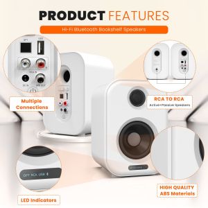 Buy cheap White Bluetooth Bookshelf Speakers 50W Rated Power Multipurpose from wholesalers