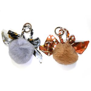 Buy cheap OEM 15x8cm Pom Pom Brown Fur Ball Keychain Engraved Logo product