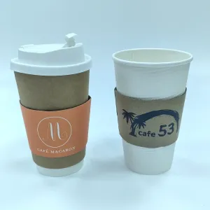 Buy cheap 12oz White Paper Cup Sleeve with Button from wholesalers