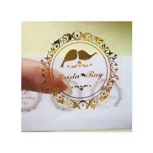 Buy cheap Self Adhesive Seal Sticker Label Transparent Logo Gold Foil Stickers from wholesalers