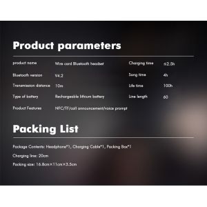 Wireless Bluetooth Earphone 10 Hours Playtime with Microphone Sport Stereo V4.1