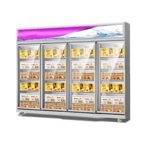 Buy cheap Supermarket Frozen Food 4 Glass Door Industrial Upright Freezer Showcase from wholesalers