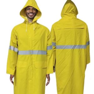 Buy cheap Hooded Raincoat With Reflective Strips Yellow Reflective Raincoats Safety from wholesalers