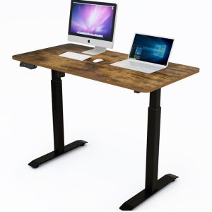 Buy cheap Elevate Your Work Experience with a Motorized Standing Desk in Brown Wood Grain Panel from wholesalers