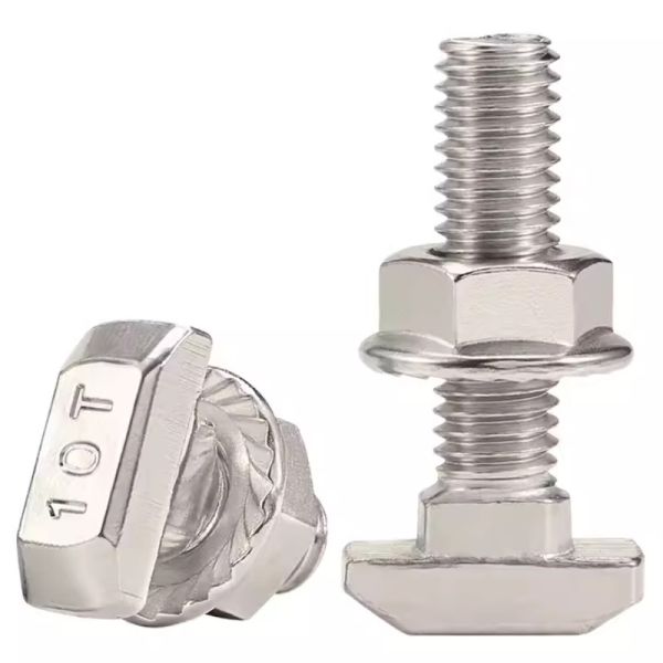 Quality M8 M10 Aluminum Clamp T Head Half Threaded Bolts 6061 7075  Customized Coarse Thread for sale
