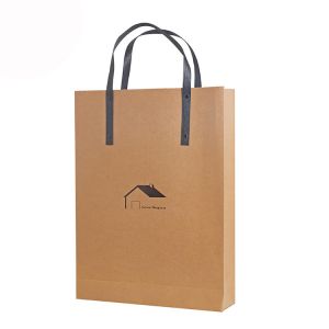 Buy cheap Recyclable Custom Printed Kraft Paper Bags / Brown Kraft Bags With Handles from wholesalers