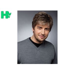 Buy cheap New Arrival Friendly Best Selling Men MaleShort Synthetic Hair Wigs With Side Bang from wholesalers