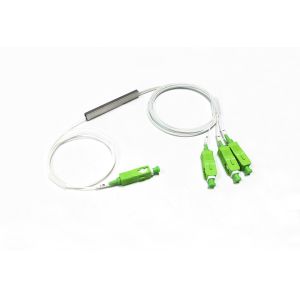Buy cheap 1x3 Fiber Optical PLC Splitter Singlemode G657A SC APC Connector 1260 - 1650 Nm from wholesalers