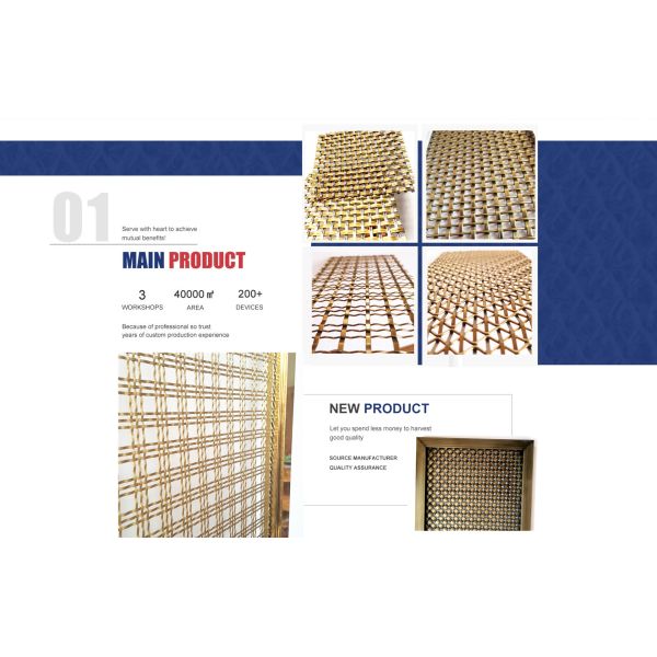 Furniture Cabinets Architectural Wire Mesh Antique Finish Square Hole Stainless Steel 304