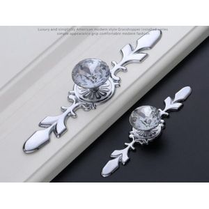 120mm White Crystal Drawer Handles And Knobs Decorative Arcylic Wine Cabinet