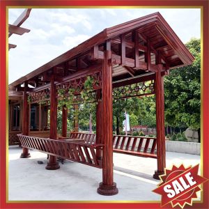 Buy cheap Public garden park corridor gazebo wood style Aluminium aluminum alloy metal pavilion kiosk pergola sunshade shelter! from wholesalers