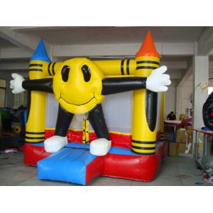 Buy cheap 3m Yellow Inflatable Amusement Park With Smileface Mini Bouncer from wholesalers
