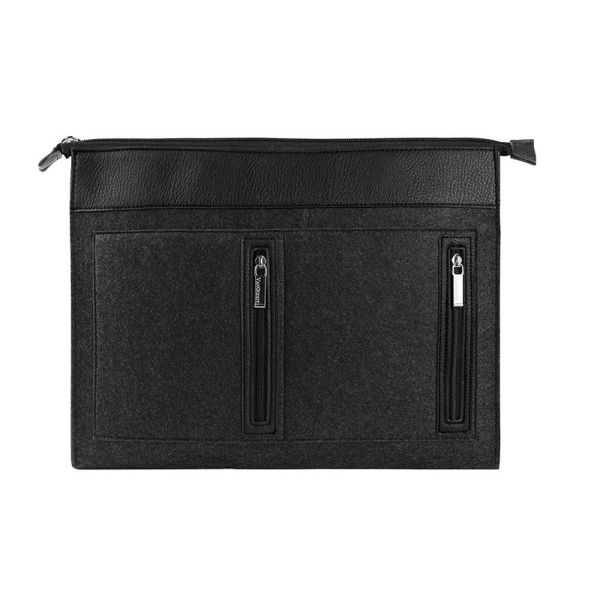 Quality 15" Waterproof Embroidery Felt Laptop Sleeve Case With Zipper Pockets for sale