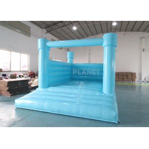 PVC Material Inflatable Bouncy Jumping Castle Blue Slide Commercial Castle