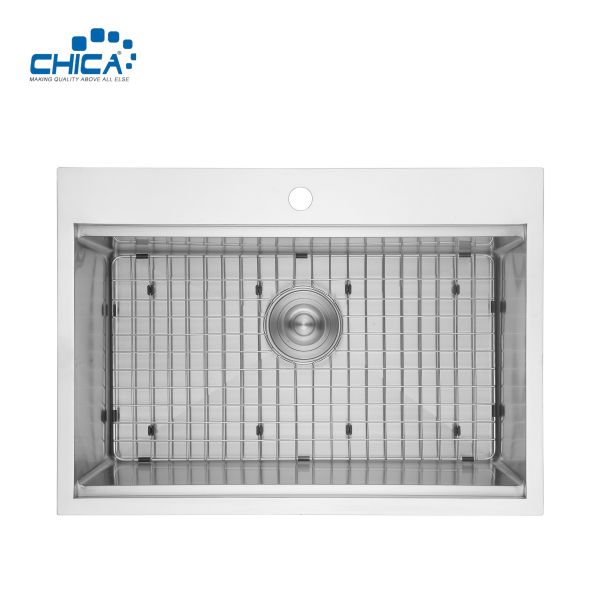 Buy cheap Can Be Customize SUS201 304 Stainless Steel Kitchen Sinks Handmade House Kitchen Sinks With Bottom Grid from wholesalers