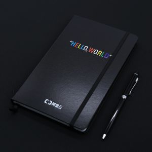 7.5*9.5 inches Ruled Lined Black Writing Black Color Notebook With Rounded