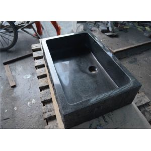 Buy cheap Dark Grey Granite Bathroom Basin , High End Rectangular Stone Sink from wholesalers