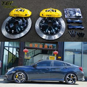 Buy cheap Front Big Brake Kit 4 Piston Caliper With 355x28mm Rotor BBK Auto Brake System For Honda Civic 18 Inch Car Rim from wholesalers