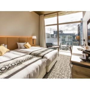 Buy cheap Papua New Guinea hotel furniture supplier for bedroom set by fabric headboard with mattress and chaise sofa seating chai from wholesalers