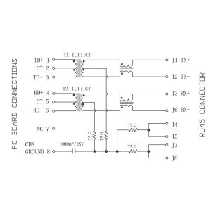 XRJV-11-01-8-8-1-MD12 Straight Mounting Rj45 Magnetic Jack Shield with LEDs