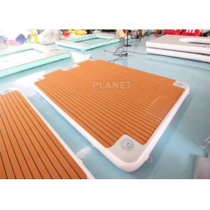 Teak 3x2x0.2m Inflatable Floating Platform With Ladder