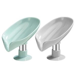 Buy cheap Soap Dish Holder Leaf Shape Soap Tray with Self Draining and Suction Cup for Shower from wholesalers