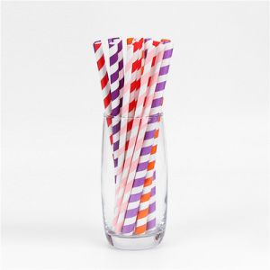 Dia 5mm To 10mm Stripe Biodegradable Paper Straws